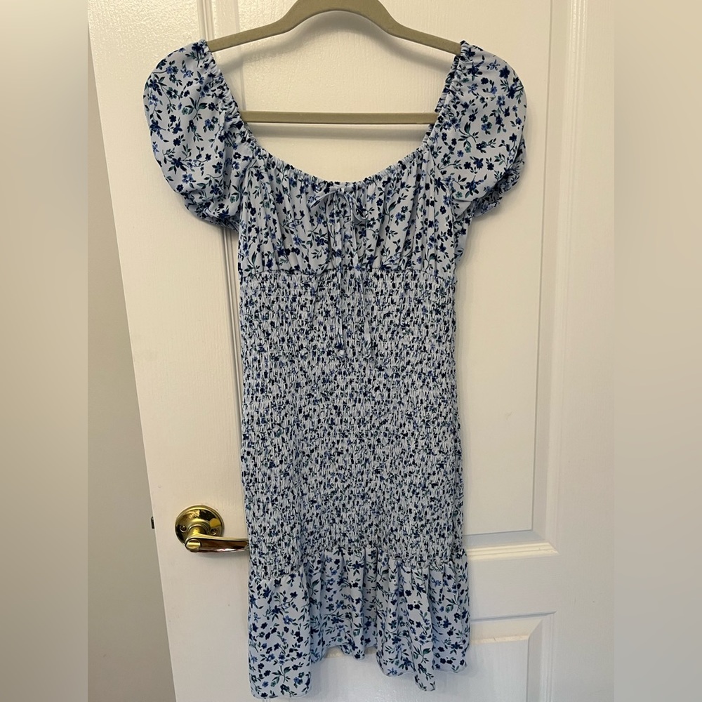 Blue floral short dress. Worn twice. From target.